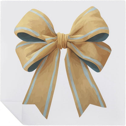 Yellow Bow Cloth Napkins Set of 6, Square Premium Reusable Washable Polyester Table Linen Napkin for Dinner Party