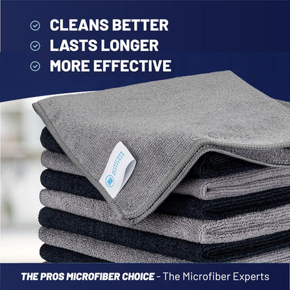 MW Pro 16x16 Commercial Cleaning Rags - Professional Janitorial Supplies for Dusting, Office & Heavy Duty Cleaning - Multi-Surface Dusters (Yellow, 12-Pack)