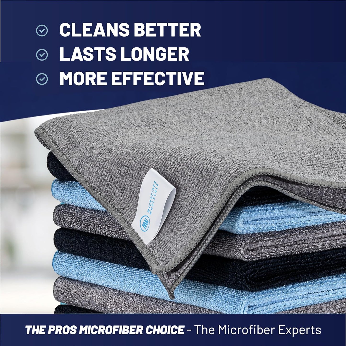 MW Pro 16x16 Commercial Cleaning Rags - Professional Janitorial Supplies for Dusting, Office & Heavy Duty Cleaning - Multi-Surface Dusters (Yellow, 12-Pack)