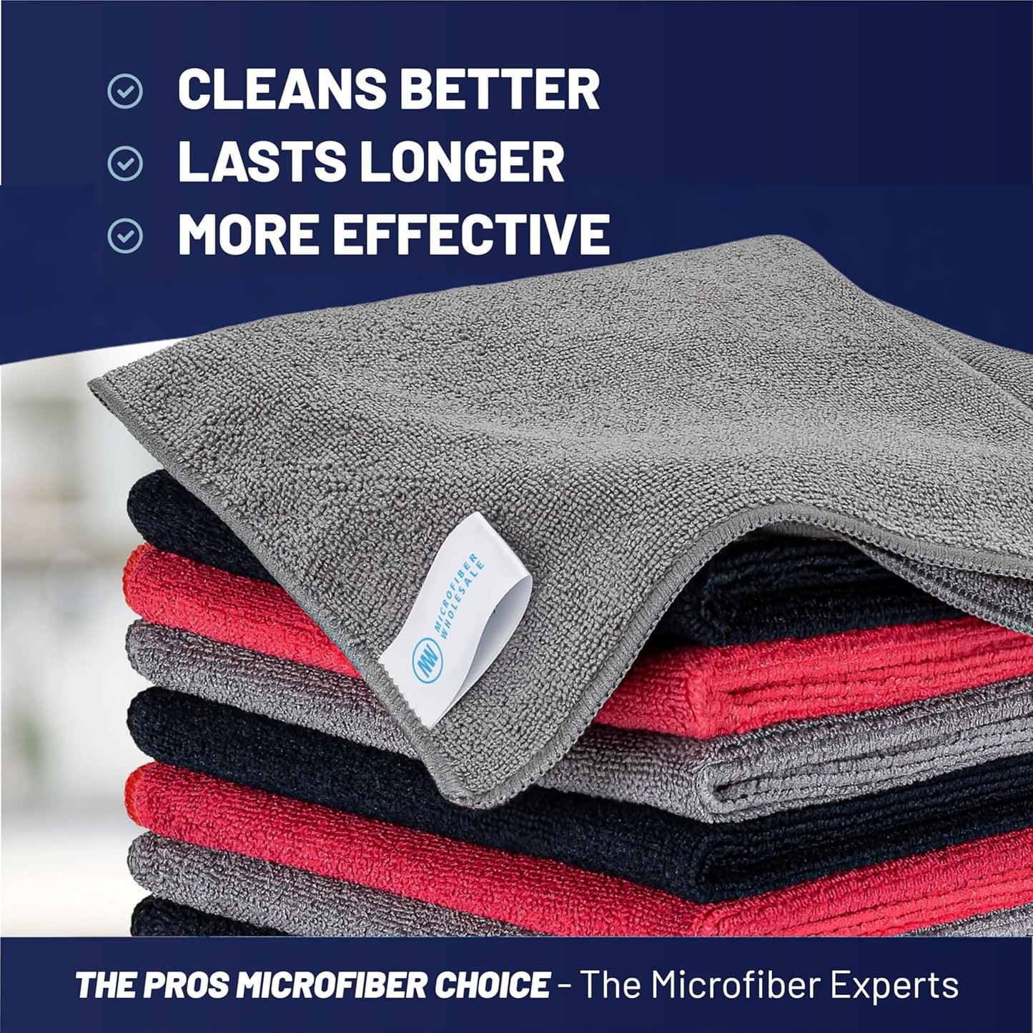 MW Pro 16x16 Commercial Cleaning Rags - Professional Janitorial Supplies for Dusting, Office & Heavy Duty Cleaning - Multi-Surface Dusters (Yellow, 12-Pack)