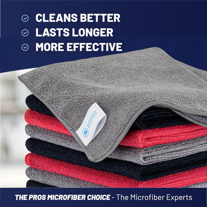 MW Pro 16x16 Commercial Cleaning Rags - Professional Janitorial Supplies for Dusting, Office & Heavy Duty Cleaning - Multi-Surface Dusters (Yellow, 12-Pack)
