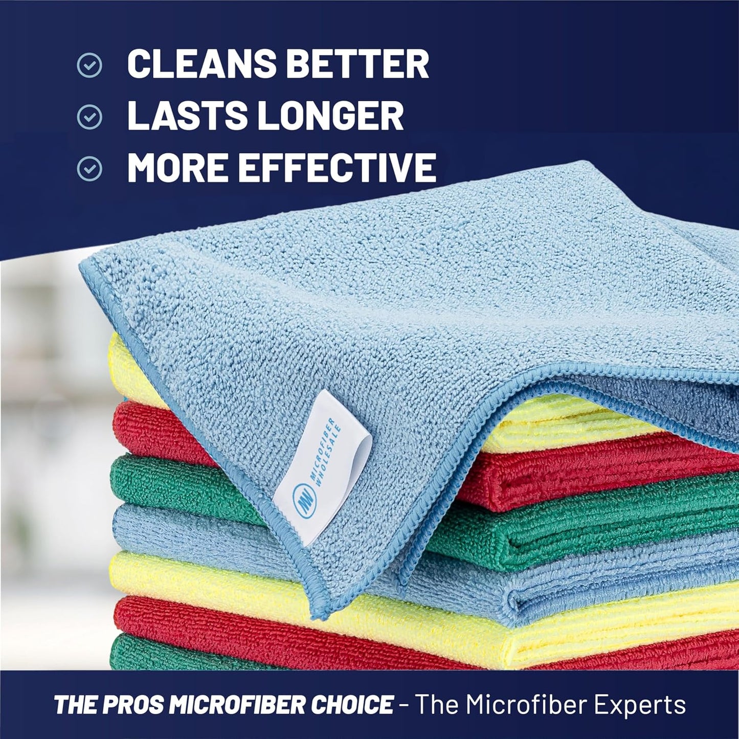 MW Pro 16x16 Commercial Cleaning Rags - Professional Janitorial Supplies for Dusting, Office & Heavy Duty Cleaning - Multi-Surface Dusters (Yellow, 12-Pack)