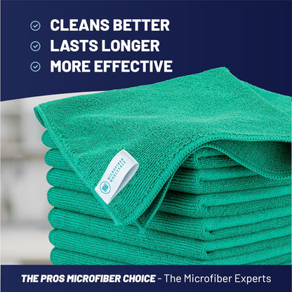 MW Pro 16x16 Commercial Cleaning Rags - Professional Janitorial Supplies for Dusting, Office & Heavy Duty Cleaning - Multi-Surface Dusters (Yellow, 12-Pack)