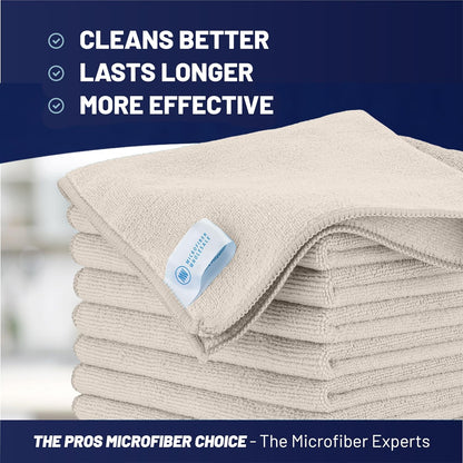 MW Pro 16x16 Commercial Cleaning Rags - Professional Janitorial Supplies for Dusting, Office & Heavy Duty Cleaning - Multi-Surface Dusters (Yellow, 12-Pack)