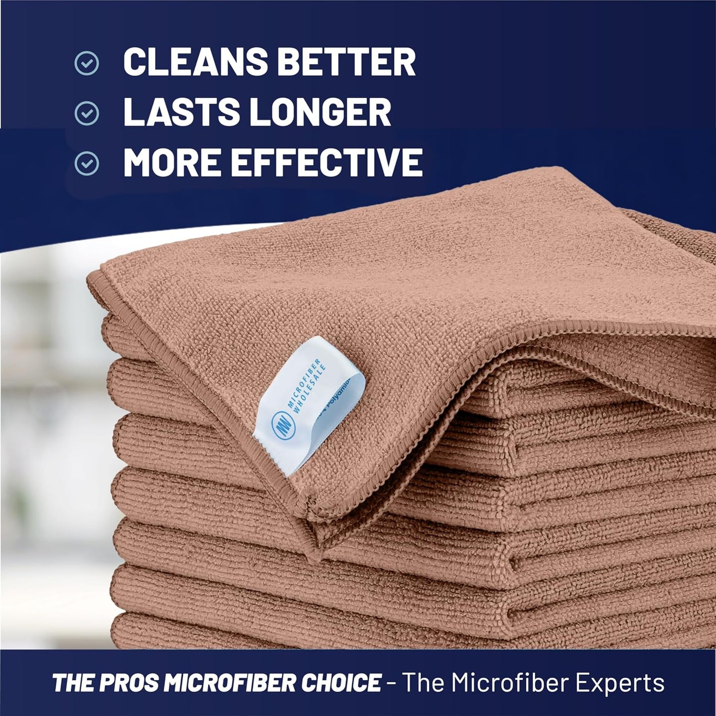 MW Pro 16x16 Commercial Cleaning Rags - Professional Janitorial Supplies for Dusting, Office & Heavy Duty Cleaning - Multi-Surface Dusters (Yellow, 12-Pack)