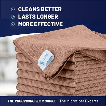 MW Pro 16x16 Commercial Cleaning Rags - Professional Janitorial Supplies for Dusting, Office & Heavy Duty Cleaning - Multi-Surface Dusters (Yellow, 12-Pack)