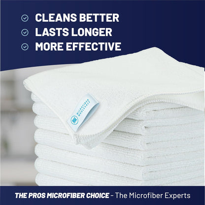MW Pro 16x16 Commercial Cleaning Rags - Professional Janitorial Supplies for Dusting, Office & Heavy Duty Cleaning - Multi-Surface Dusters (Yellow, 12-Pack)