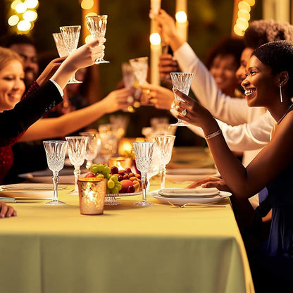 10 Pack Premium Disposable Plastic Tablecloth 54" X 108" Rectangle Table Cover for Birthdays Weddings Christmas Anniversary Buffet Table (Light Yellow)
