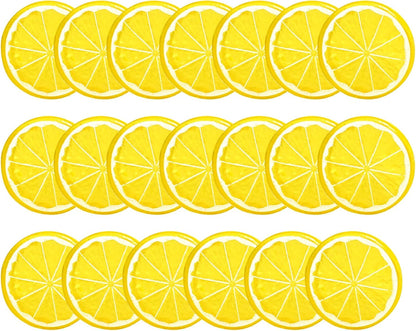 20PCS Yellow Artificial Lemon Slices, Plastic | Fake Fruit Models, Home Kitchen Dining Table Decor, Wedding Party Decoration, Photography Prop