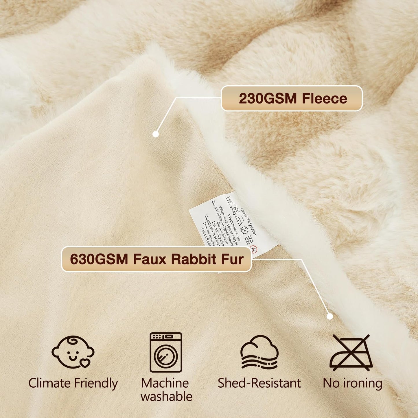 ORINOVA Light Tie-dye Yellow Faux Fur Rabbit Thick Throw Blanket for Couch Living Room 50x60 Fluffy Bed Furry Comforter Soft Blanket Best Housewarming Home Gifts 860 GSM
