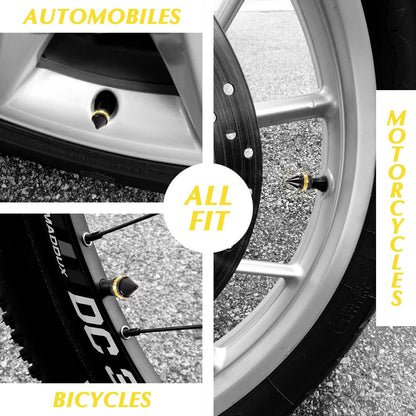 Bling Yellow Tire Valve Caps, Handmade Crystal Rhinestone Dimand Tire Caps, 4 Pack Aluminum Alloy Universal Valve Stem Caps Bling Car Accessories for Women(Yellow)