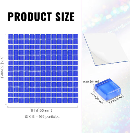 169 Particles Self-Adhesive 0.4X0.4 Inch Square Mosaic Tile. Hobbies Children Handmade Crystal Glass Tiles, Art Crafts, Mosaic Making Projects, Home Decoration DIY Art Projects (Yellow)