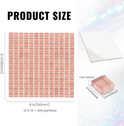 169 Particles Self-Adhesive 0.4X0.4 Inch Square Mosaic Tile. Hobbies Children Handmade Crystal Glass Tiles, Art Crafts, Mosaic Making Projects, Home Decoration DIY Art Projects (Yellow)