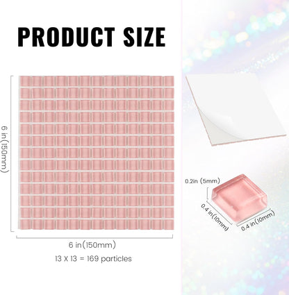 169 Particles Self-Adhesive 0.4X0.4 Inch Square Mosaic Tile. Hobbies Children Handmade Crystal Glass Tiles, Art Crafts, Mosaic Making Projects, Home Decoration DIY Art Projects (Yellow)