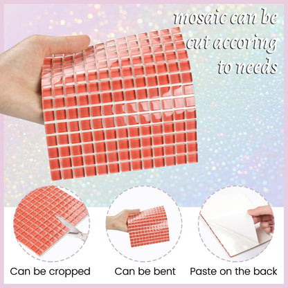 169 Particles Self-Adhesive 0.4X0.4 Inch Square Mosaic Tile. Hobbies Children Handmade Crystal Glass Tiles, Art Crafts, Mosaic Making Projects, Home Decoration DIY Art Projects (Yellow)