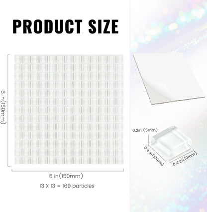 169 Particles Self-Adhesive 0.4X0.4 Inch Square Mosaic Tile. Hobbies Children Handmade Crystal Glass Tiles, Art Crafts, Mosaic Making Projects, Home Decoration DIY Art Projects (Yellow)