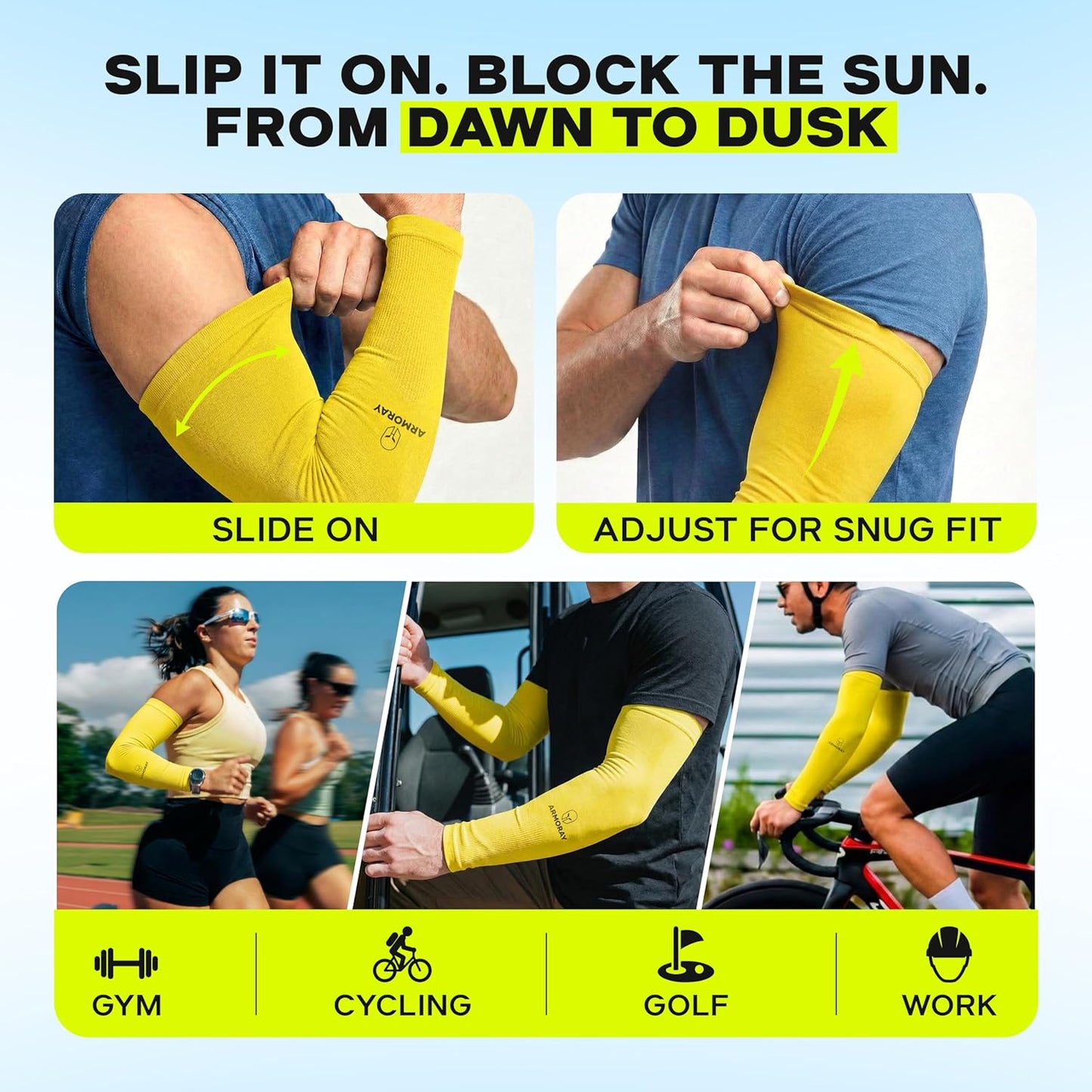 Arm Sleeves for Men & Women UPF 50 Sports Compression Cooling Sleeve for Basketball Golf Running Tattoo Coverage