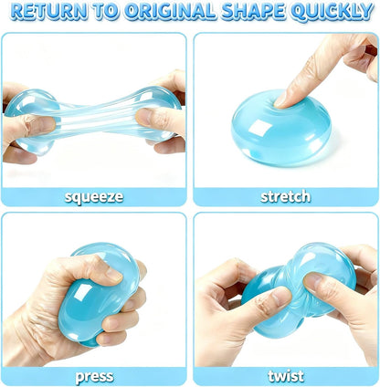 2 Coconut Oil Squishy Toys，Coconut Oil Stress Ball,Slow Rising Squishy Toy | 2PCS Squeeze Stress Ball Clear Jelly for Stress Relief，Squeeze the Stress Away，cheap squishies toys(Pink+Yellow)