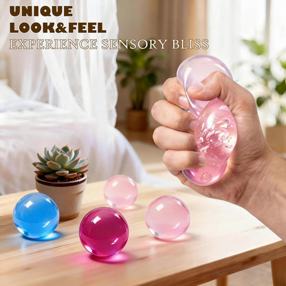 2 Coconut Oil Squishy Toys，Coconut Oil Stress Ball,Slow Rising Squishy Toy | 2PCS Squeeze Stress Ball Clear Jelly for Stress Relief，Squeeze the Stress Away，cheap squishies toys(Pink+Yellow)