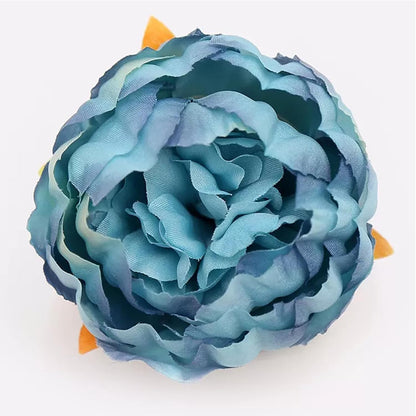 25 Pcs Silk Peony Artificial Flower Heads 4 inch Fake Peony Flowers Heads with Stems Artificial Peony Flower Heads in Bulk Wholesale for Wedding Home Decor (Yellow)