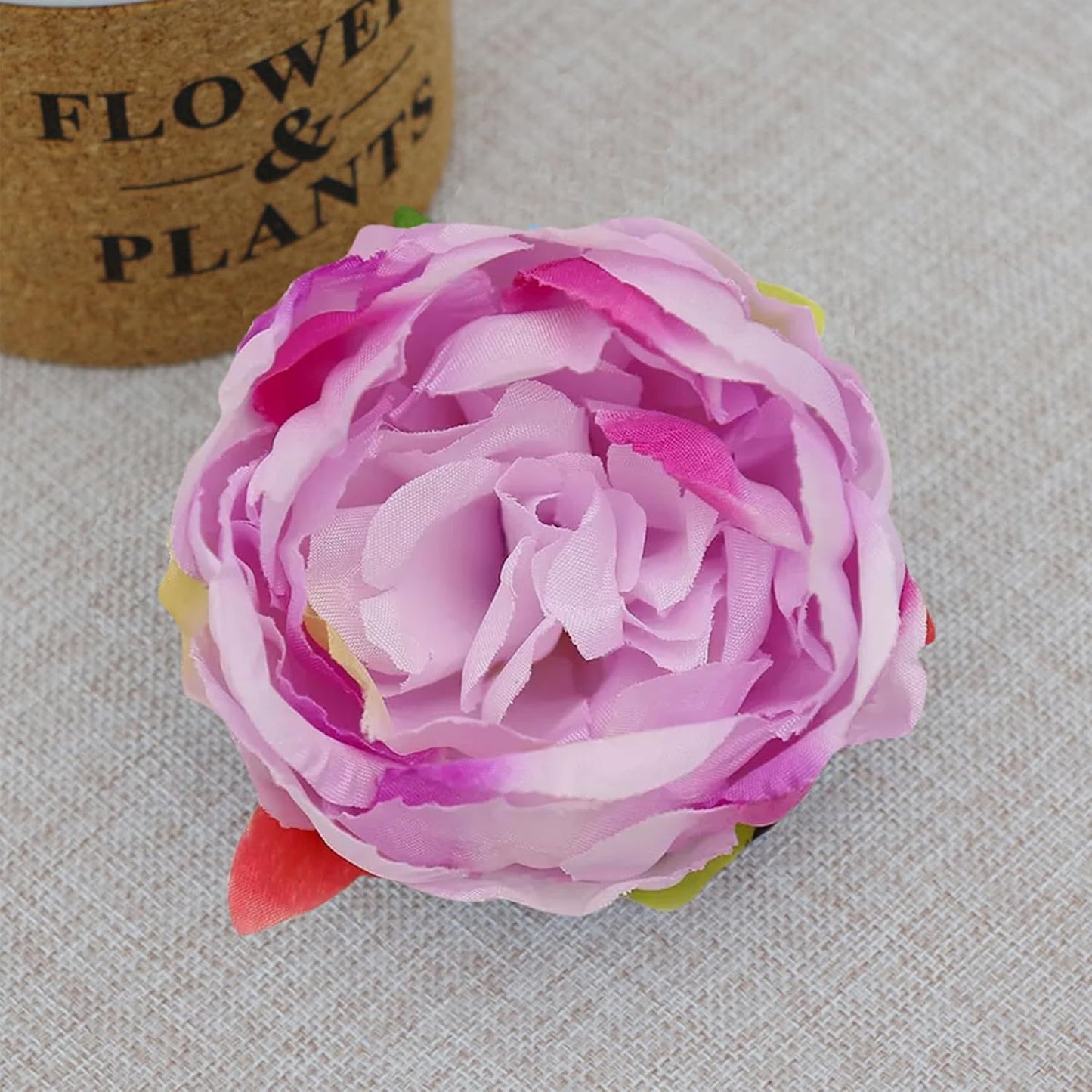 25 Pcs Silk Peony Artificial Flower Heads 4 inch Fake Peony Flowers Heads with Stems Artificial Peony Flower Heads in Bulk Wholesale for Wedding Home Decor (Yellow)