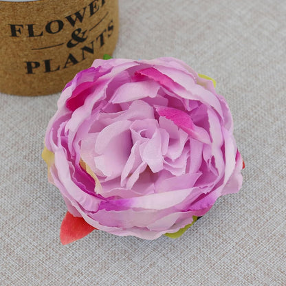 25 Pcs Silk Peony Artificial Flower Heads 4 inch Fake Peony Flowers Heads with Stems Artificial Peony Flower Heads in Bulk Wholesale for Wedding Home Decor (Yellow)