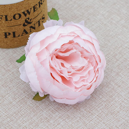 25 Pcs Silk Peony Artificial Flower Heads 4 inch Fake Peony Flowers Heads with Stems Artificial Peony Flower Heads in Bulk Wholesale for Wedding Home Decor (Yellow)