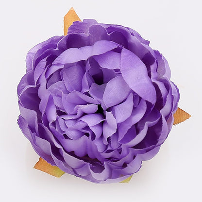 25 Pcs Silk Peony Artificial Flower Heads 4 inch Fake Peony Flowers Heads with Stems Artificial Peony Flower Heads in Bulk Wholesale for Wedding Home Decor (Yellow)