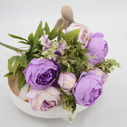 25 Pcs Silk Peony Artificial Flower Heads 4 inch Fake Peony Flowers Heads with Stems Artificial Peony Flower Heads in Bulk Wholesale for Wedding Home Decor (Yellow)