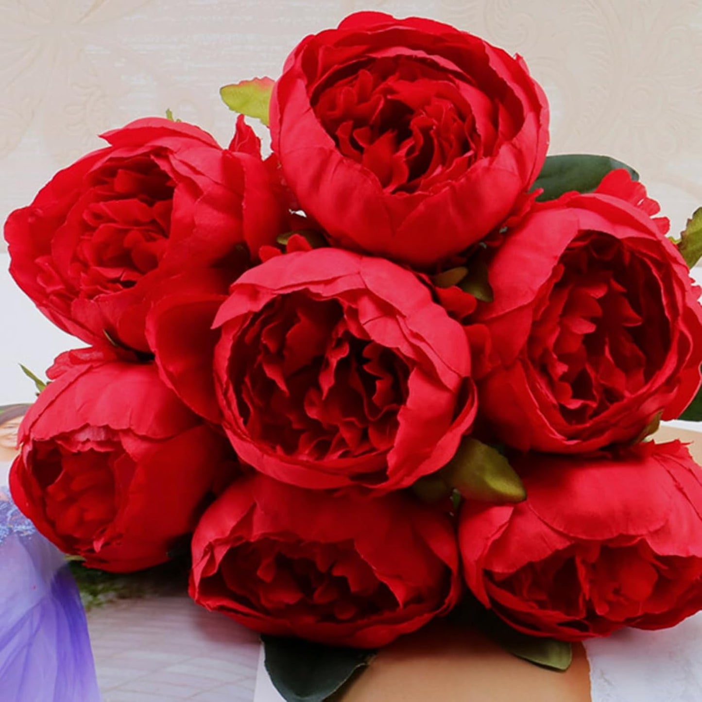 25 Pcs Silk Peony Artificial Flower Heads 4 inch Fake Peony Flowers Heads with Stems Artificial Peony Flower Heads in Bulk Wholesale for Wedding Home Decor (Yellow)
