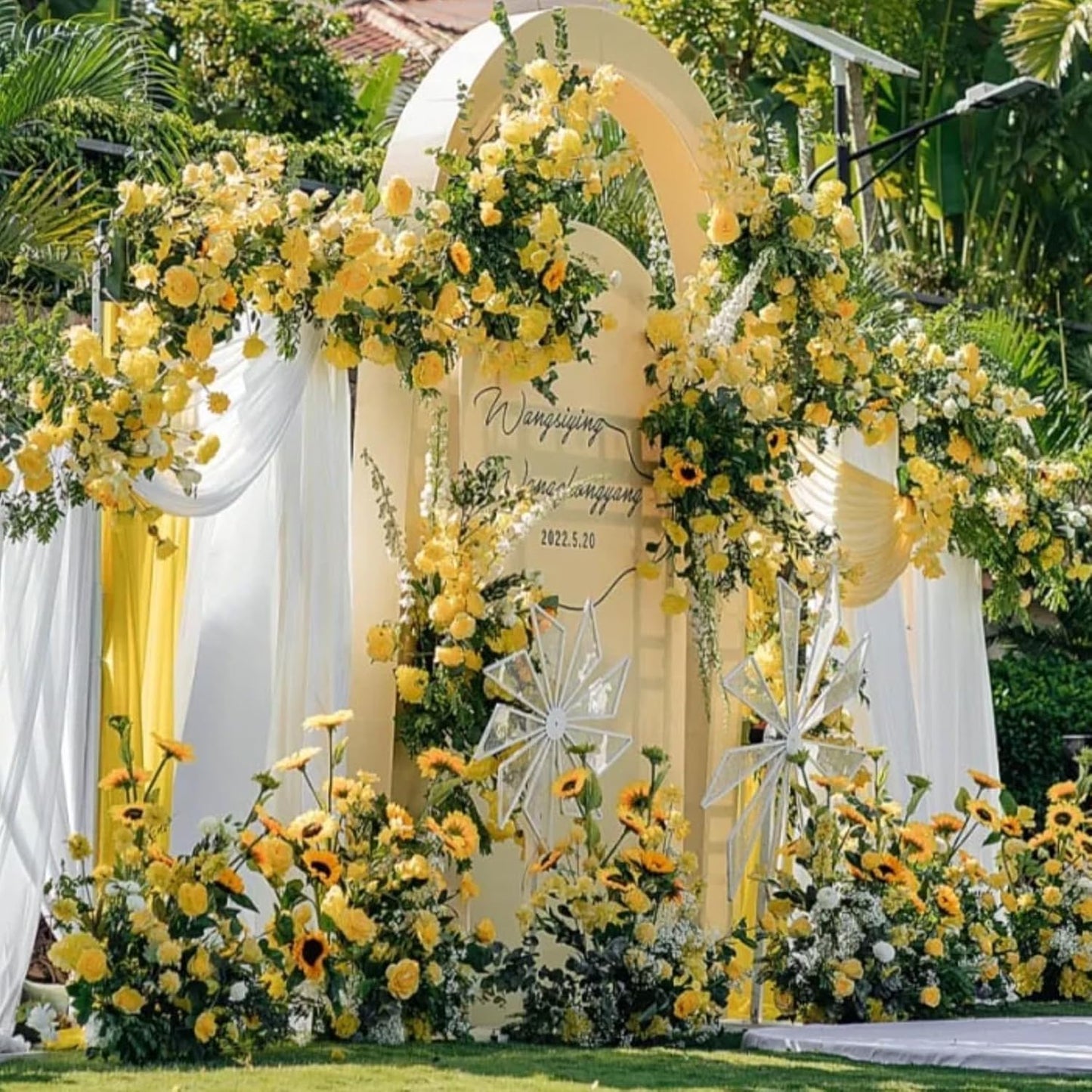 25 Pcs Silk Peony Artificial Flower Heads 4 inch Fake Peony Flowers Heads with Stems Artificial Peony Flower Heads in Bulk Wholesale for Wedding Home Decor (Yellow)