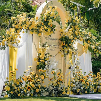 25 Pcs Silk Peony Artificial Flower Heads 4 inch Fake Peony Flowers Heads with Stems Artificial Peony Flower Heads in Bulk Wholesale for Wedding Home Decor (Yellow)