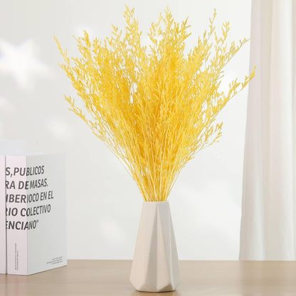 Dried Flowers Bouquet, Dry Caspia Flower Bundle, Floral Lavender, Babys Breath Flowers Arrangements for Wedding Decor, Door Wreath, Home Party Table Vase Decoration (Yellow, 17'')