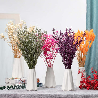 Dried Flowers Bouquet, Dry Caspia Flower Bundle, Floral Lavender, Babys Breath Flowers Arrangements for Wedding Decor, Door Wreath, Home Party Table Vase Decoration (Yellow, 17'')