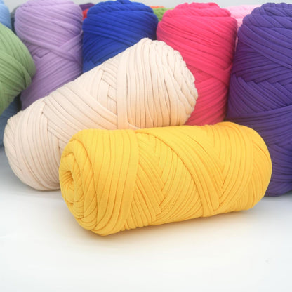 Tshirt Yarn for Crocheting,Chicken Yellow T Shirt Chunky Elastic Fabric Thick T-Shirt Crochet Yarn for Beginners Crocheting Hand Knitting Bag/Basket/Coasters/DIY Crafts/Home Decor 200G(Chicken Yellow