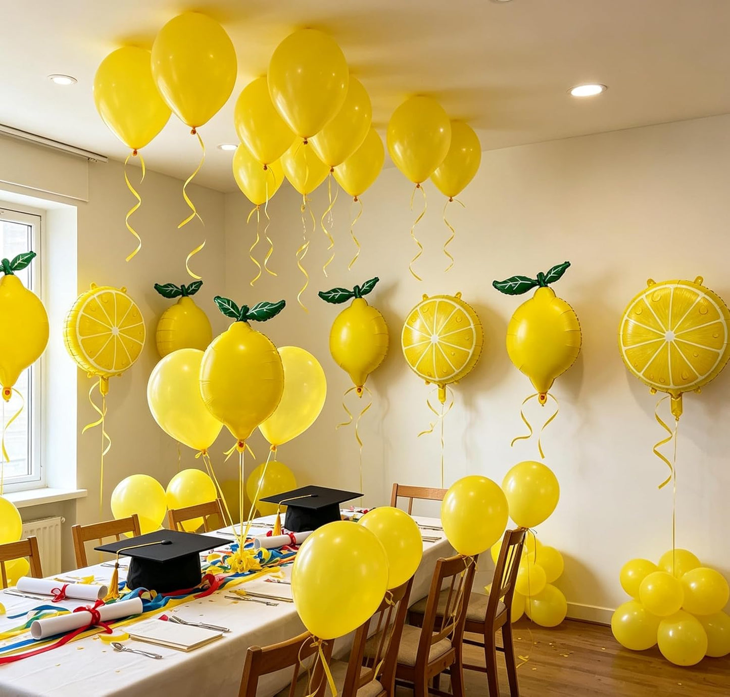6PCS Helium Lemon Balloon for Summer Party, Main Squeeze Bridal Shower Lemon Party Decorations, Amalfi Coast Party Decorations