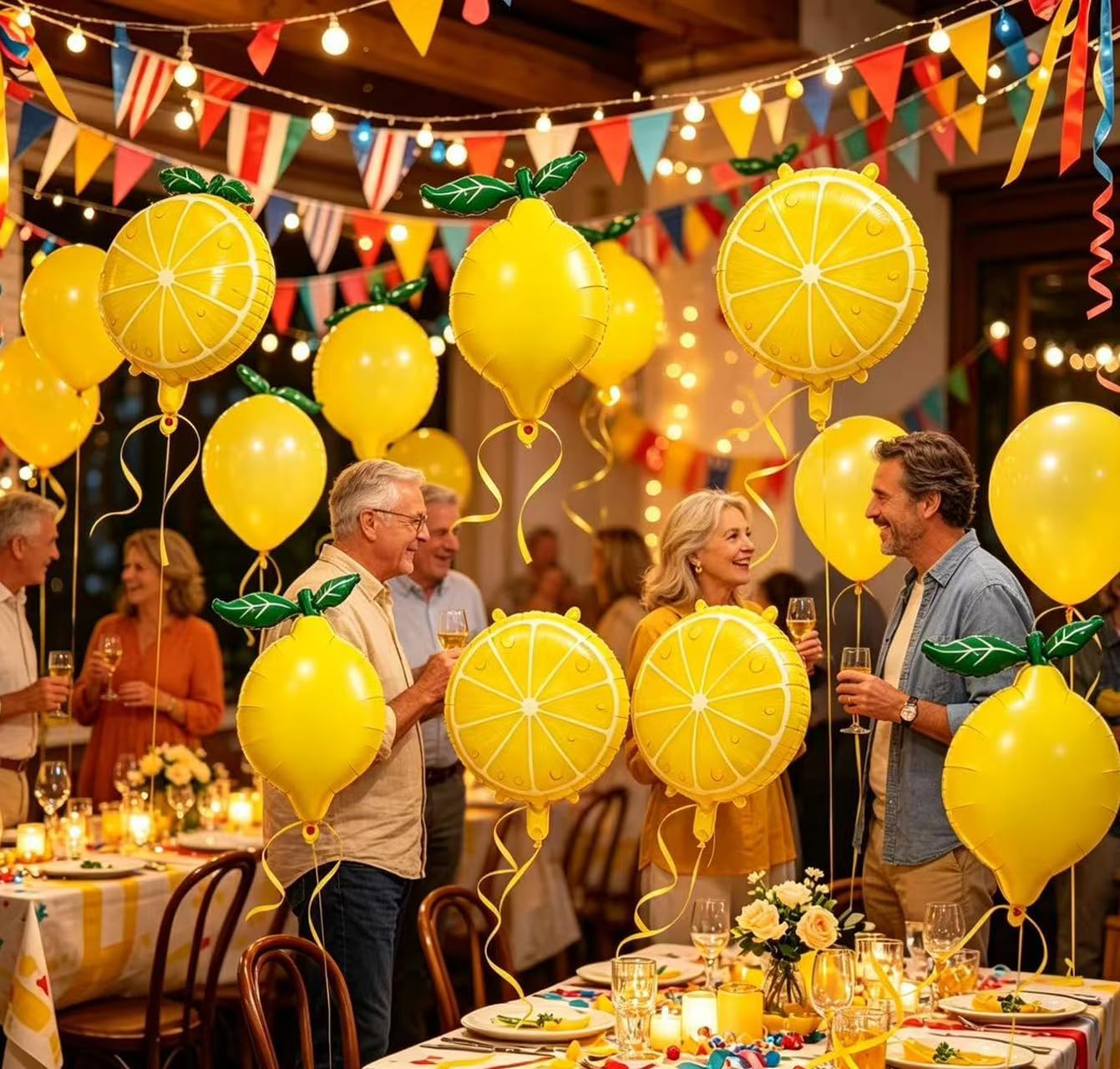6PCS Helium Lemon Balloon for Summer Party, Main Squeeze Bridal Shower Lemon Party Decorations, Amalfi Coast Party Decorations