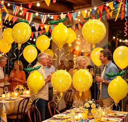 6PCS Helium Lemon Balloon for Summer Party, Main Squeeze Bridal Shower Lemon Party Decorations, Amalfi Coast Party Decorations