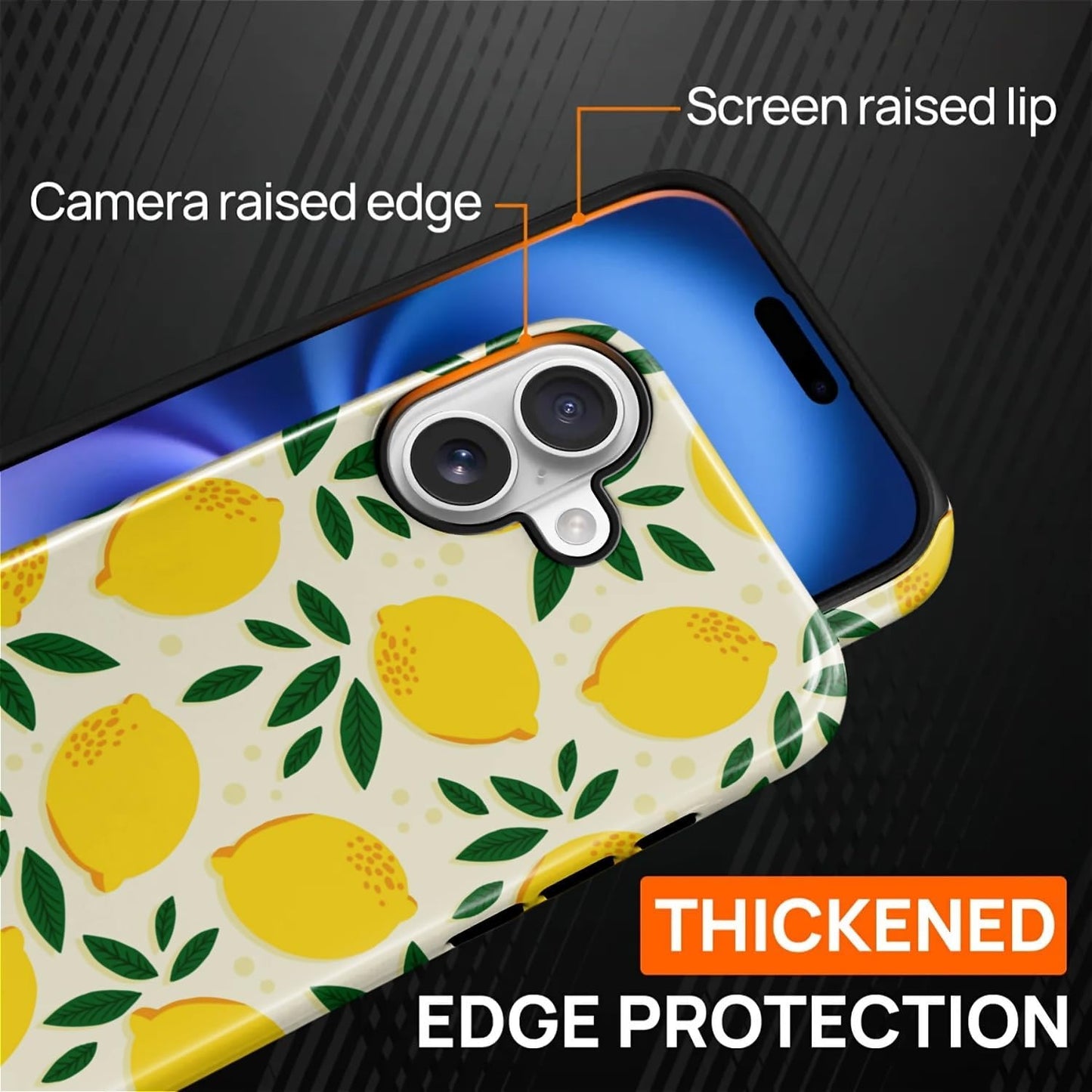 for iPhone 17 Case,Compatible with MagSafe,Dual-Layer Hard Shell + Silicone Cover,Full Body Protection Shockproof Case for iPhone 17-Cute Summer Lemon