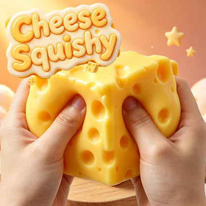 Yellow Cheese SquishyStress Balls Stress Relief Fidget Stress Relief Original Sensory Gifts for Adults (Yellow-mini)