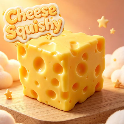 Yellow Cheese SquishyStress Balls Stress Relief Fidget Stress Relief Original Sensory Gifts for Adults (Yellow-mini)