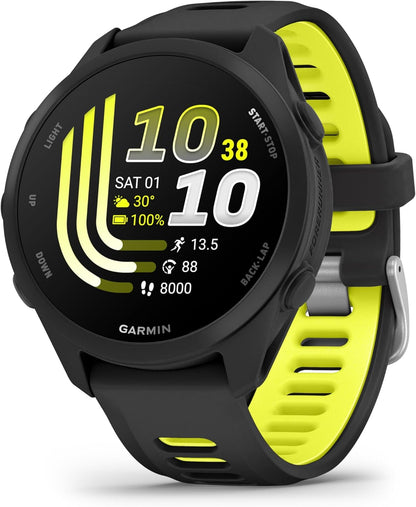 Forerunner 170 GPS Running Smartwatch 1.2" AMOLED, Black/Amp Yellow Bundle