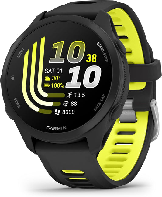 Forerunner 170 GPS Running Smartwatch 1.2" AMOLED, Black/Amp Yellow Bundle