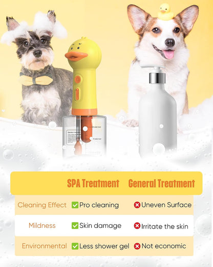 Electric Dog Shampoo Dispenser Dog Shampoo Sprayer Duck Shampoo Foamer for Pet, Foaming Soap Dispenser for Bathtub, Kitchen Sink Cleaning
