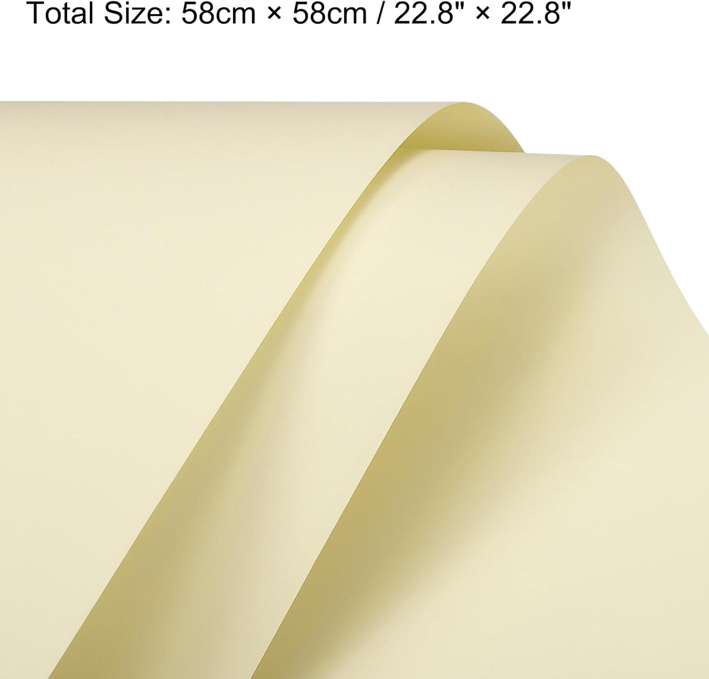 Set of 20 Flower Wrapping Paper 22.8x22.8 Inch Waterproof Florists Wrapping Paper for Florist Bouquet Supplies, DIY Crafts, Gift/Gift Box Packaging Light Yellow