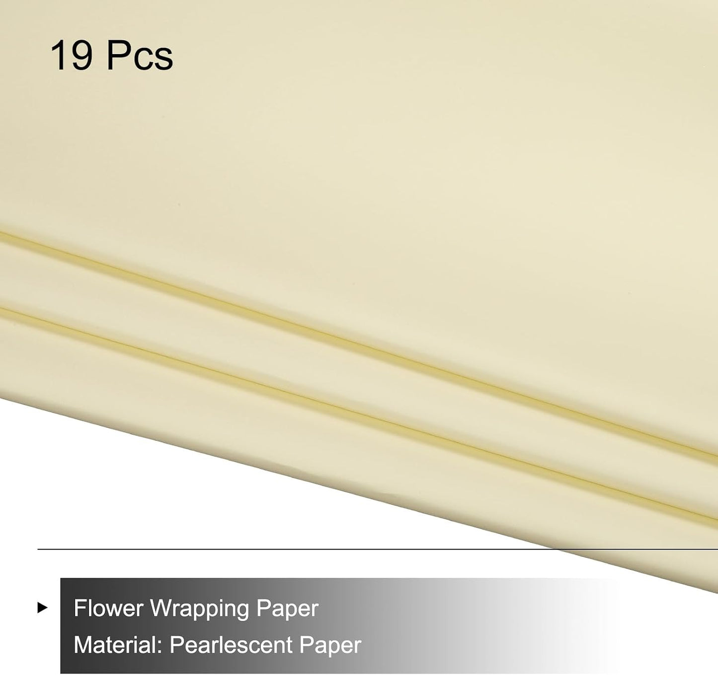 Set of 20 Flower Wrapping Paper 22.8x22.8 Inch Waterproof Florists Wrapping Paper for Florist Bouquet Supplies, DIY Crafts, Gift/Gift Box Packaging Light Yellow