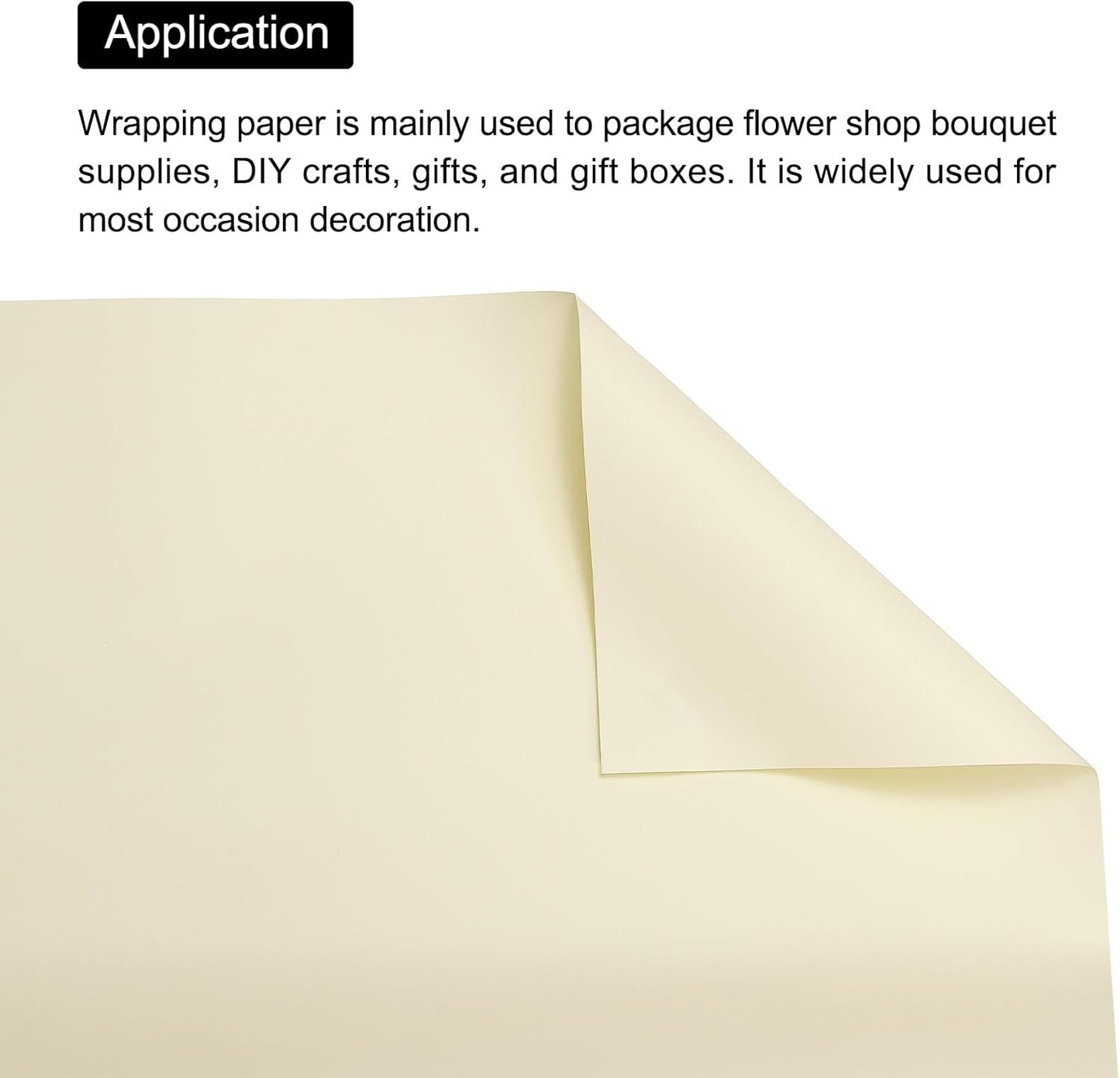 Set of 20 Flower Wrapping Paper 22.8x22.8 Inch Waterproof Florists Wrapping Paper for Florist Bouquet Supplies, DIY Crafts, Gift/Gift Box Packaging Light Yellow