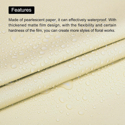 Set of 20 Flower Wrapping Paper 22.8x22.8 Inch Waterproof Florists Wrapping Paper for Florist Bouquet Supplies, DIY Crafts, Gift/Gift Box Packaging Light Yellow