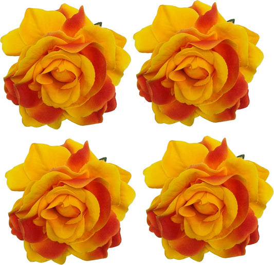4pcs/Pack Fabric Rose Hair Flowers Clips Mexican Hair Flowers Hairpin Brooch Headpieces