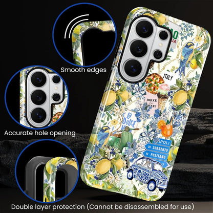 Case for Samsung Galaxy S26 Ultra,Lovely Phone Case for Girls Women,Scratch Resistant Shockproof Protective Cover-Italian Lemon Lavender Bird Collage